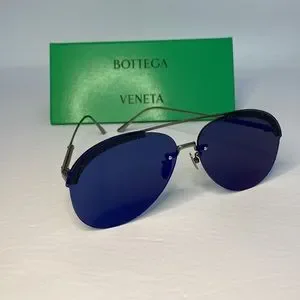 BOTTEGA VENETA Blue Pilot Unisex Sunglasses BV0242S 003 63 Bottega Veneta | Accessories | Original Bottega Veneta Blue  main image 4